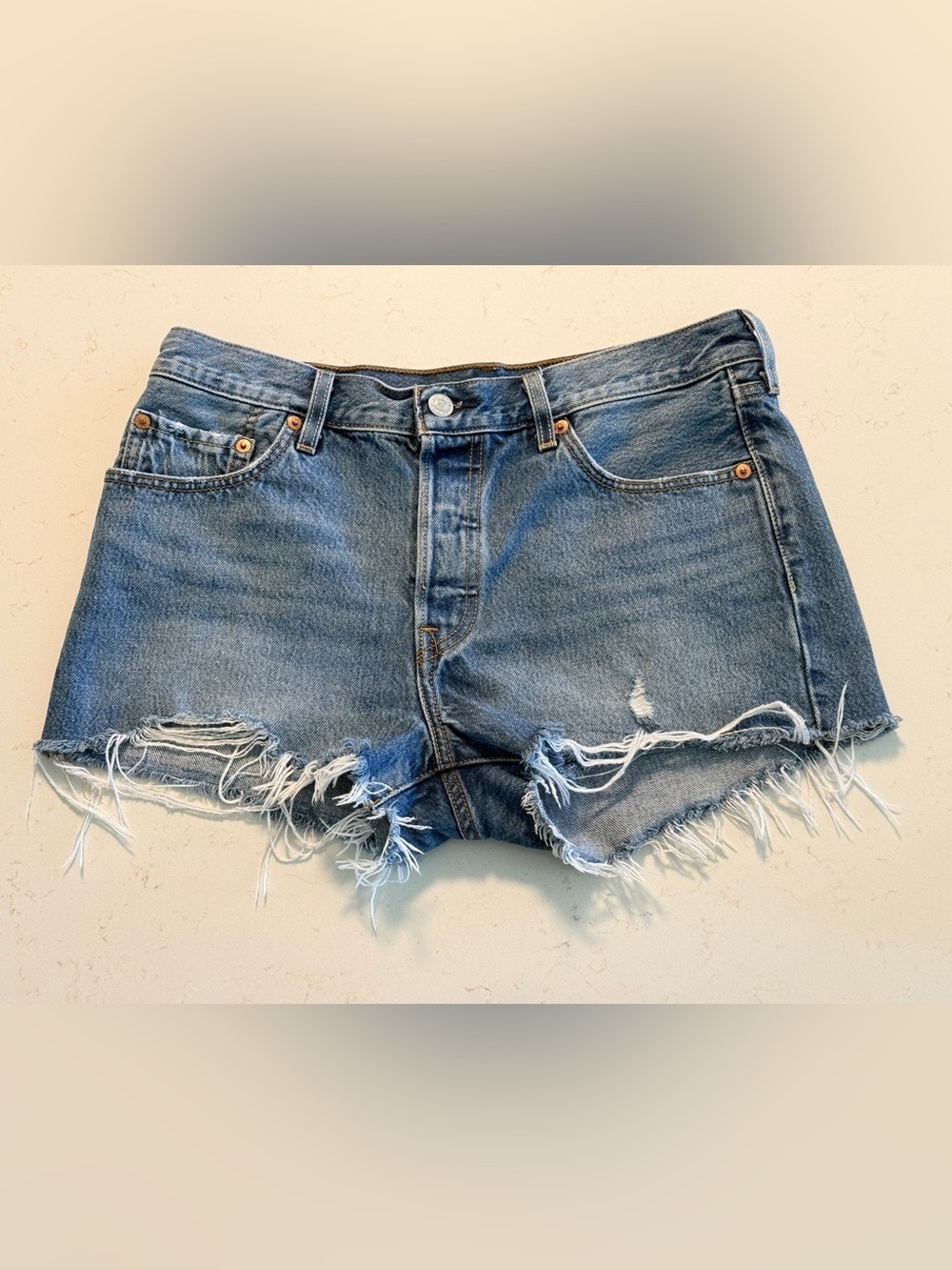 Levi's Cut-Off Shorts Womens 29 Blue Button Fly